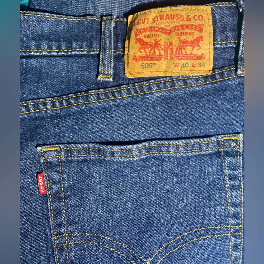 Levi's Men's Strauss & CO  505 Stretch Leg Jeans in Dark Blue Size W 40 L 34